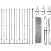 vidaXL Clôture en fil métallique soudé pour l'extérieur, avec base en béton, 25 x 0,5 m, couleur argent
