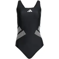 Adidas Maillot de bain sport 'Logo C-back' gris / noir / blanc