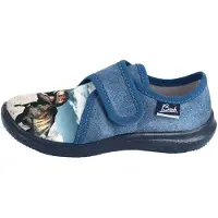 Beck Pantoufle 'Spinosaurus' bleu denim / anthracite / pierre / blanc