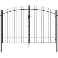 vidaXL Porte de Jardin avec verrouillage Gris 200 x 300 cm Acier