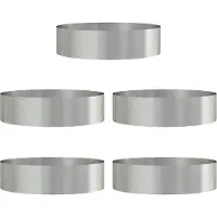 vidaXL Pots de jardin 5 pcs Argent 80 x 80 x 20 cm Acier inoxydable