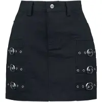 Black premium by emp Jupe courte de - Jupe courte avec boucles décoratives - S - XXL - pour Femme - noir - Taille M