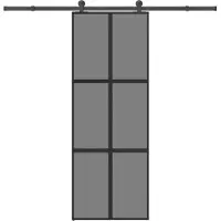 vidaXL Porte coulissante avec ferrure 76x205 cm verre trempé & aluminium
