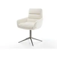 DELIFE Chaise-pivotante Abelia-Flex mit Armlehnen bouclé blanc pied de chaise 4 branches grafiete pivotement sur 360° fonction bascule
