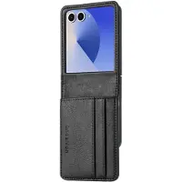 IMoshion Étui de télephone portefeuille Luxe pour Samsung Galaxy Z Flip 7 - Noir