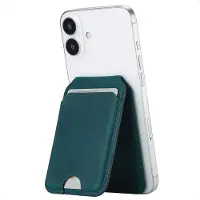 Accezz Porte-cartes MagSafe en cuir vintage avec support - Smokey Green