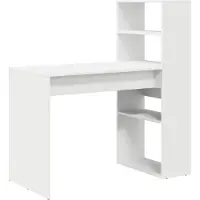 vidaXL Bureau , blanc, en panneaux de particules, 113 x 54 x 120 cm