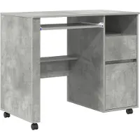 vidaXL Table sur roulettes, gris béton, bois composite, 91 x 50 x 77 cm