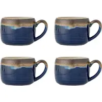 Bloomingville Ensemble de 4 mugs bleus Sheen