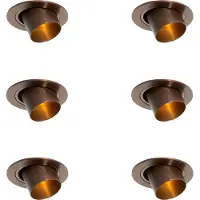 QAZQA Ensemble de 6 spots encastrables bronze foncé GU10 35mm rond inclinable - Installa