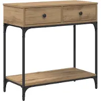 vidaXL Table console avec tiroir chêne artisanal 75 x 34,5 x 75 cm