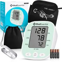 MostEssential Premium Tensiomètre pour le bras - Moniteur de fréquence cardiaque - Mémoire de 384 lectures - Câble USB inclus - 65A - Vert