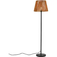 QAZQA Lampadaire d'extérieur noir avec abat-jour en corde orange IP44 - Virginia Jayla