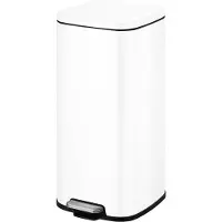 EKO - Stella Poubelle à pédale 30 litres - Acier inoxydable - Plastique - Blanc