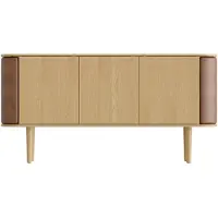 UMAGE Treasures Armoire à 3 Portes Oak | Brown Faux Leather