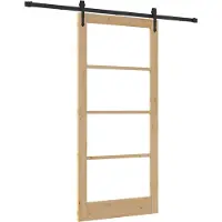 vidaXL Porte coulissante , 93 x 202 cm, en bois massif de pin et avec vitre
