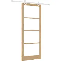 vidaXL Porte coulissante , 93 x 232 cm, en bois massif de pin et en verre, finition naturelle