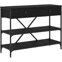 vidaXL Table console avec tiroir avec étagère Autre Noir bois