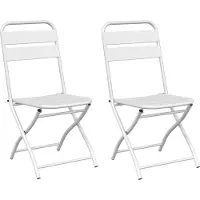 vidaXL Chaise de jardin pliante, lot de 2, blanche, 42 x 52 x 82 cm