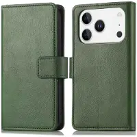 IMoshion Étui de télephone portefeuille de luxe pour Apple iPhone 17 Pro - Vert