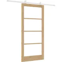 vidaXL Porte coulissante ORKDAL Nature 93 x 202 cm en pin massif et verre
