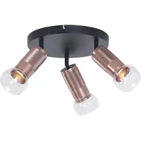 QAZQA Spot de plafond rond bronze foncé rond 3 lumières réglable - Veerle