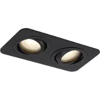 QAZQA Spot encastrable arrondi noir GU10 50mm orientable et inclinable IP44 2 lumières - Alberto