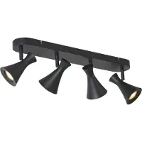 QAZQA Spot de plafond moderne noir 4 lumières rotatif et inclinable - Triangle