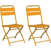 vidaXL Chaise de jardin pliante, lot de 2, couleur moutarde, 42 x 52 x 82 cm