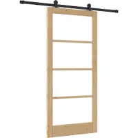 vidaXL Porte coulissante ORKDAL, 93 x 202 cm, en bois massif de pin et verre
