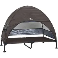 vidaXL Lit surélevé pour chien Marron 127 x 81 x 108 cm Tissu et acier