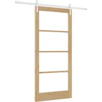 vidaXL Porte coulissante ORKDAL Nature 93 x 202 cm en pin massif et verre