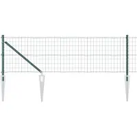 vidaXL Clôture avec poteaux Vert 0,4 x 50 m Acier et PVC