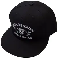 Social Distortion Hommes, Casquette, Fullerton Skelly Snapback Cap, Noir