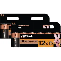 Duracell Plus D Size 12 Pack (12 pcs, D)