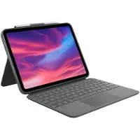 Logitech Combo Touch - Clavier et étui - avec trackpad - rétroéclairé - Apple Smart connector - QWERTY - nordique (danois/finlandais/norvégien/suédois) - Oxford Gray (920-011440)