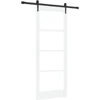 vidaXL Porte coulissante ORKDAL, 83 x 211 cm, bois massif pin et verre, blanche