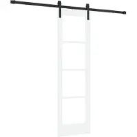 vidaXL Porte coulissante ORKDAL, blanche, 61 x 198,5 cm, en pin massif et verre