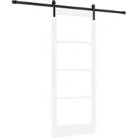 vidaXL Porte coulissante ORKDAL blanche 83 x 202 cm en pin massif et verre