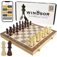 Windsor Échiquier - avec pièces - 30 cm - Annotations - Jeu d'échecs - Jeu d'échecs magnétique - Jeu d'échecs - Bois