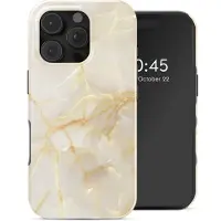 Selencia Coque arrière Vivid Apple iPhone 16 Pro - Golden Beige Marble