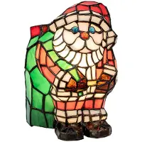 LumiLamp Tiffany Lampe de table en verre Père Noël 17x11x22 cm Raccord E14