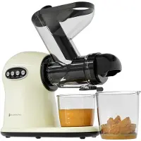 Kitchenbrothers Extracteur de jus XL - Presse-agrumes - Presse-légumes et fruits - alimentation 43 mm et 70 mm - 500 ml - Champagne