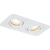 QAZQA Spot encastrable rond blanc GU10 50mm orientable et inclinable IP44 2 lumières - Alberto