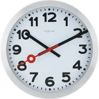 Nextime NE-3999AR Wandklok Dia. 35 Cm, Geborsteld Aluminium, 'Station'