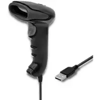 Qoltec 50868 Wireless Laser Scanner 1d 2d Black Barcode Scanner Argenté One Size / EU Plug 220V
