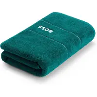 BOSS Serviette de bain en coton avec logo brodé blanc