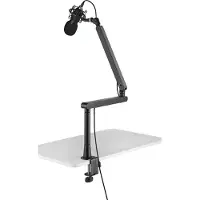 Deltaco Gaming Support de table à profil bas pour microphones de streaming, Pied de microphone, Noir