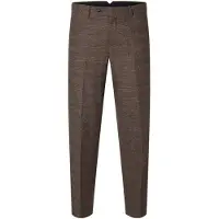 Selected Pantalon à plis 'REED' brun foncé
