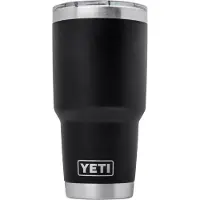 Yeti Rambler Tumbler Cup 30oz Mag Slider Lid, Black, verre isotherme avec couvercle, 887 ml